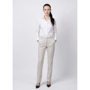 Gunex for Brunello Cucinelli Cream Stretch Trousers Made in Italy Womens 8
